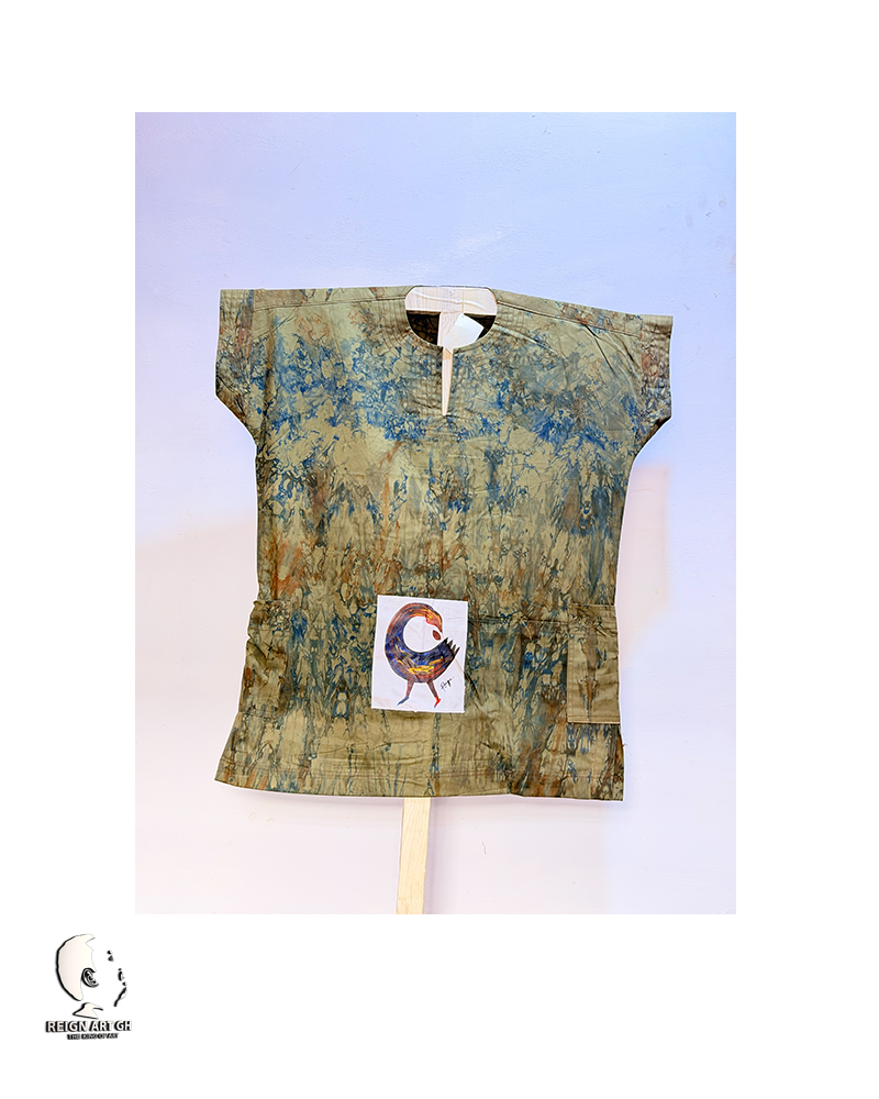37 BOBOTRENDS SHORT ARM WITH SANKOFA ADINKRA PAINTING - Image 1